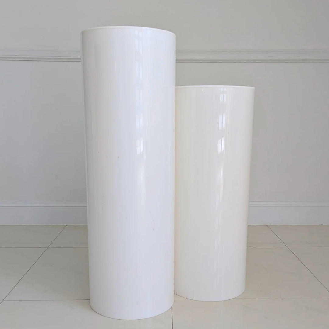 Set of White Acrylic Plinths for Hire
