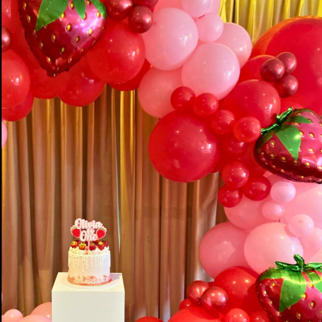 Sweet Strawberry 1st Birthday Backdrop