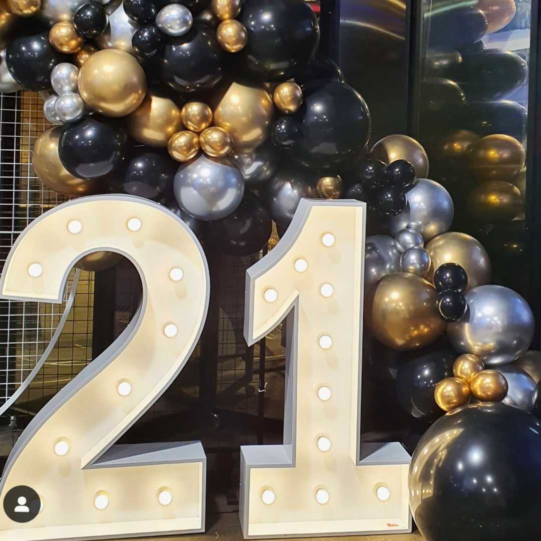 Bold 21st Ballon Backdrop