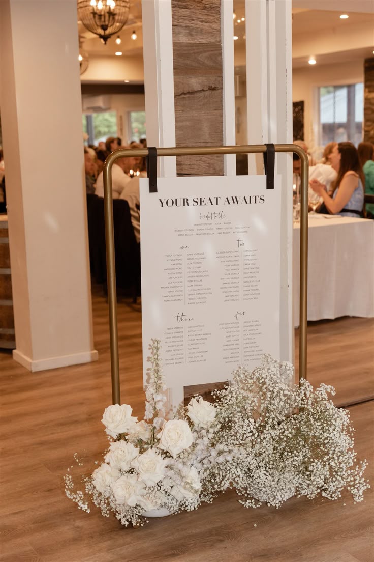 Large Frame Seating Chart with Flowers