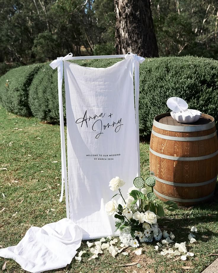 Linen Personalised Welcome Signage