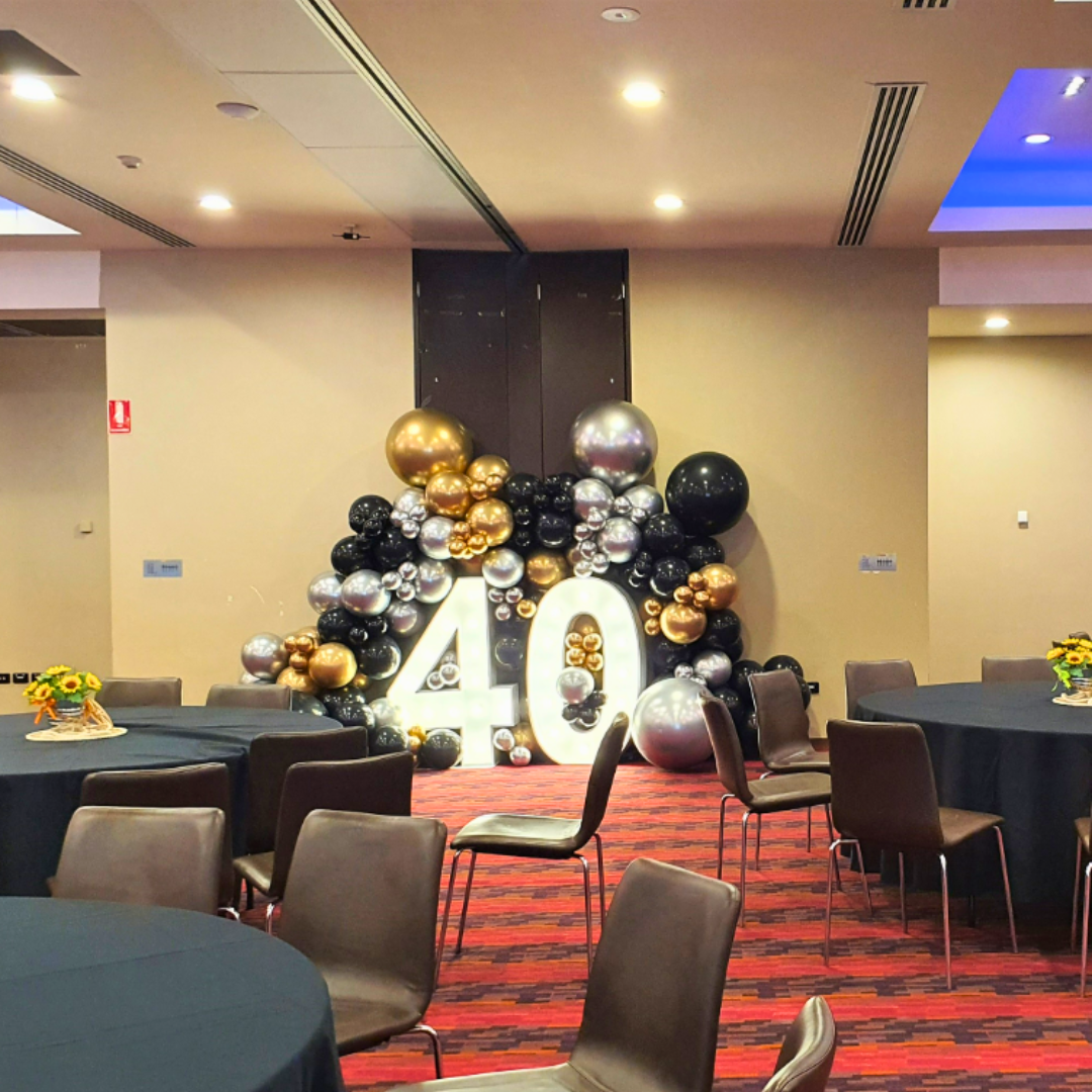 Iconic Milestone LED Light up Number Balloon Backdrop