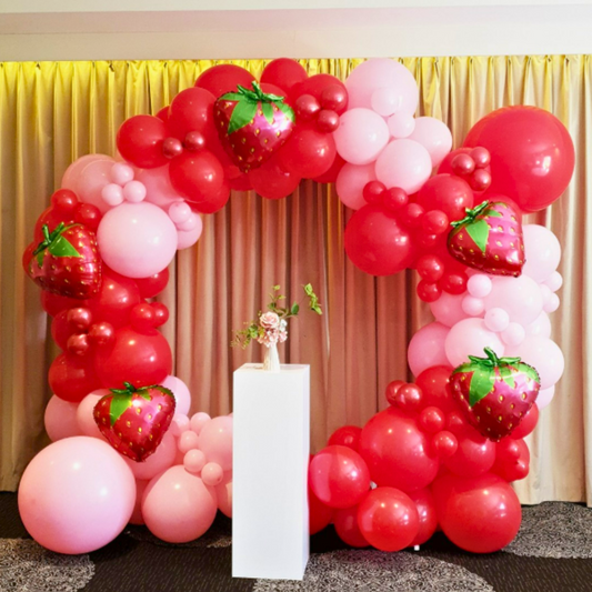 Sweet Strawberry 1st Birthday Backdrop