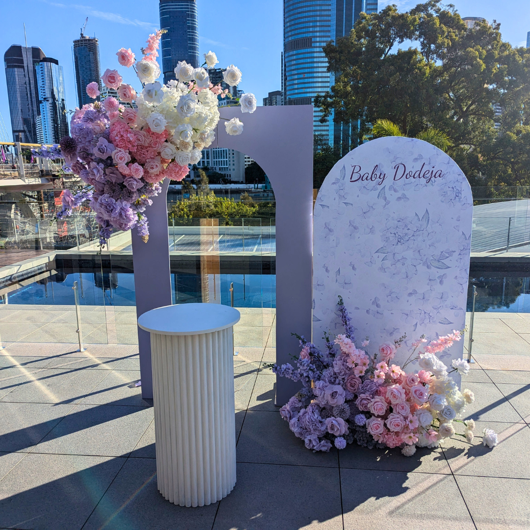 Luxurious Baby Shower Purple Floral Backdrop