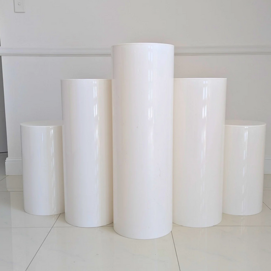 Set of White Acrylic Plinths for Hire