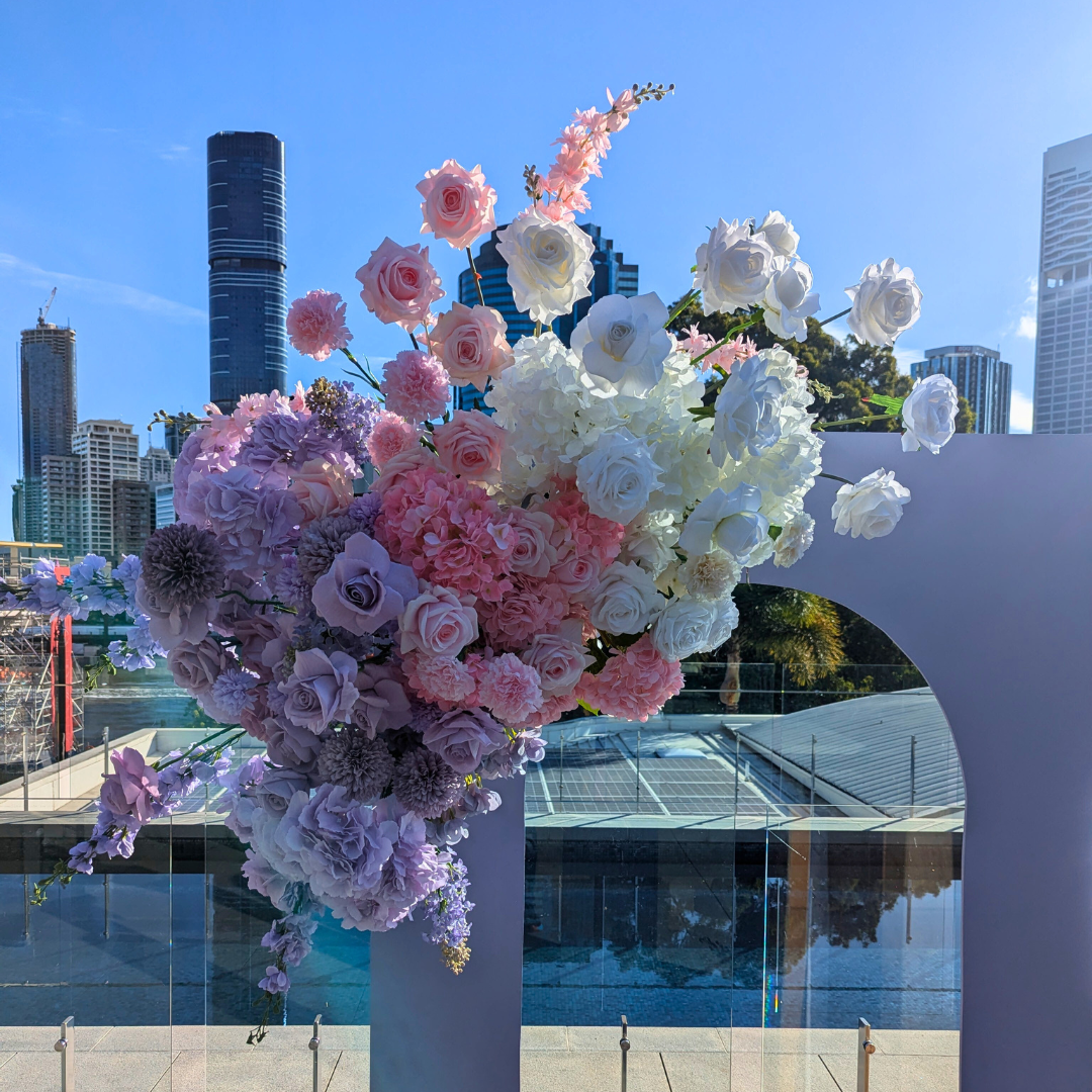 Luxurious Baby Shower Purple Floral Backdrop