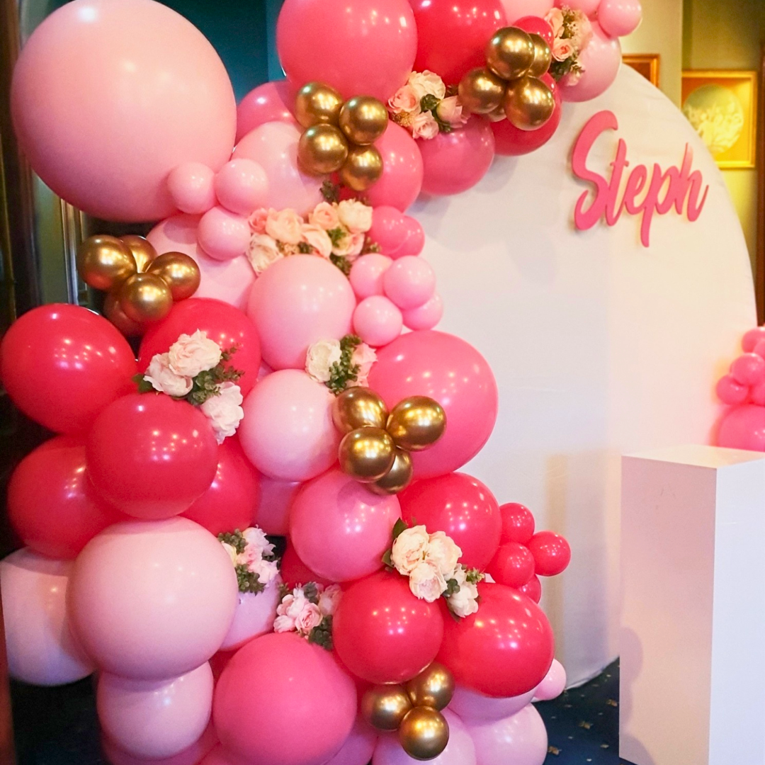 Luxe Balloon and Floral 21st Birthday Backdrop
