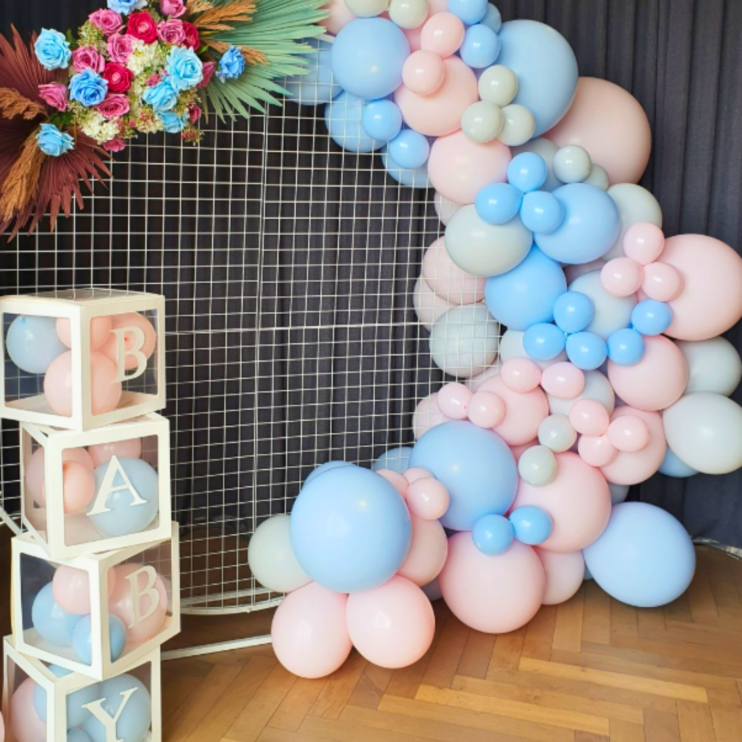 Stunning Blue & Pink Gender Reveal Baby Shower Backdrop