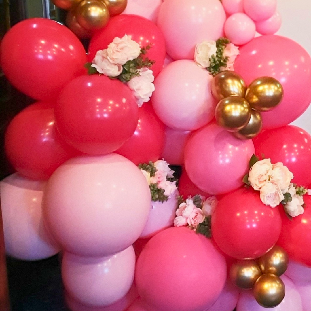Luxe Balloon and Floral 21st Birthday Backdrop