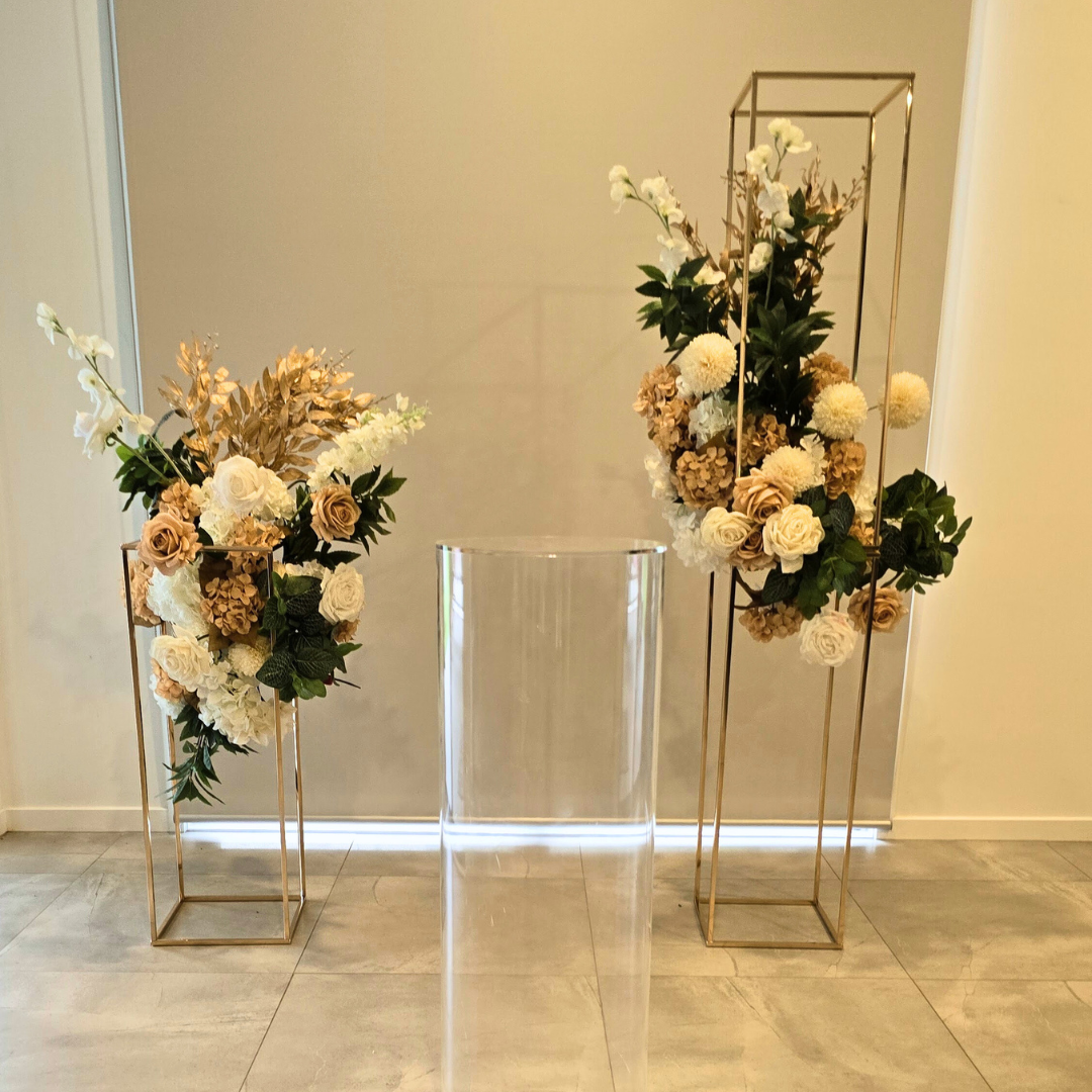 Luxury Tall & Medium Gold Frame Floral Set for Wedding Ceremony Décor