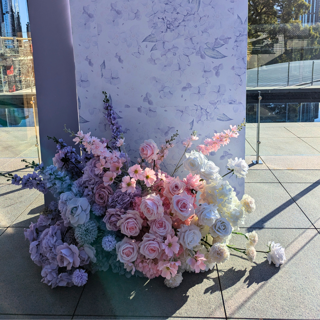 Luxurious Baby Shower Purple Floral Backdrop