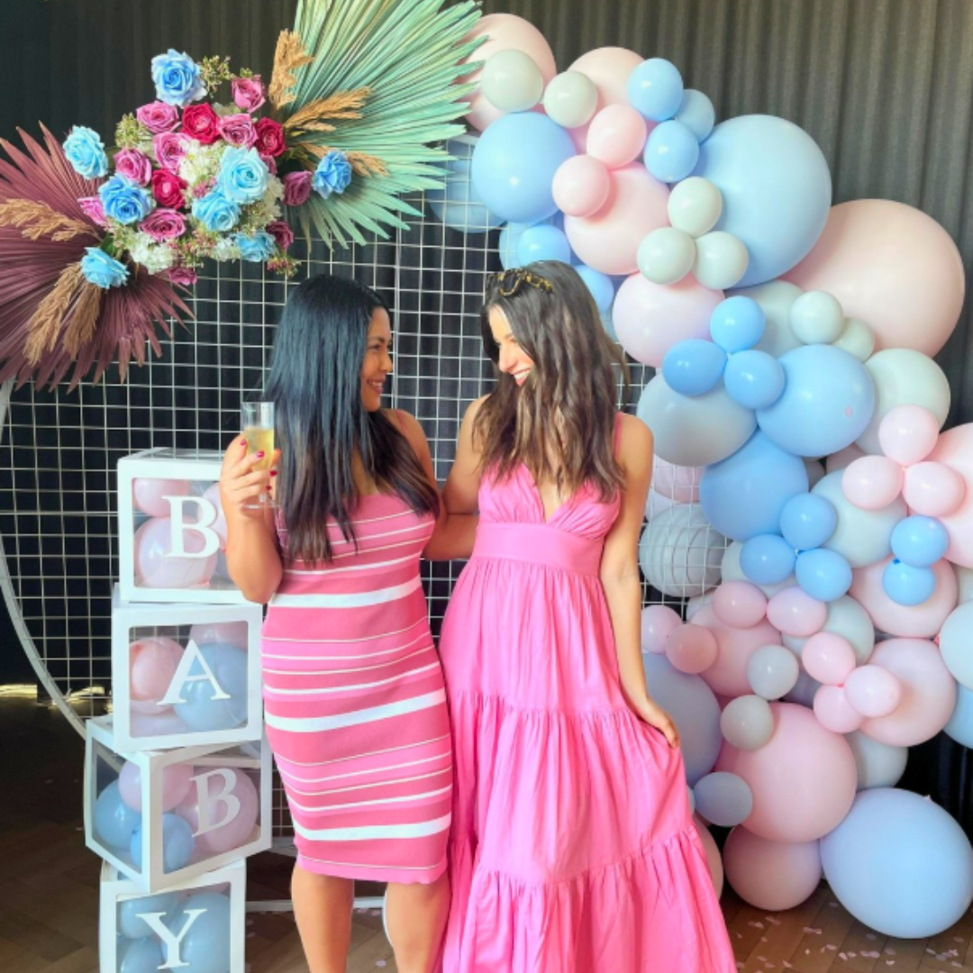 Stunning Blue & Pink Gender Reveal Baby Shower Backdrop