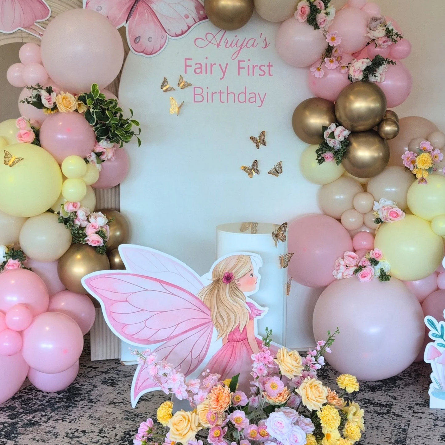 Whimsical Fairy 1st Birthday Backdrop