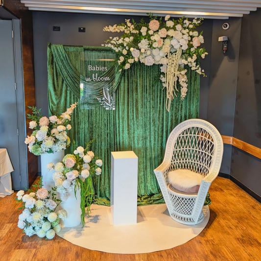 Elegant Green Draped Floral Backdrop