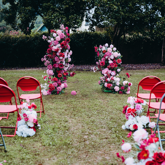Red Pink floral pillars, custom welcome sign, tulle cake cutting plinth with floral arrangement and table decor. Prop hire, Prop hiring, Prop hire, event stylists Brisbane, brisbane event styling, brisbane event styling, event stylist Brisbane, Brisbane Wedding, Gold Coast Wedding, Floral Styling, Lush & Lavish Events, Brisbane Corporate Styling, Gold Coast Corporate Styling, Brisbane Brand Activation, Gold Coast Tablescapes, Brisbane Candle Hire