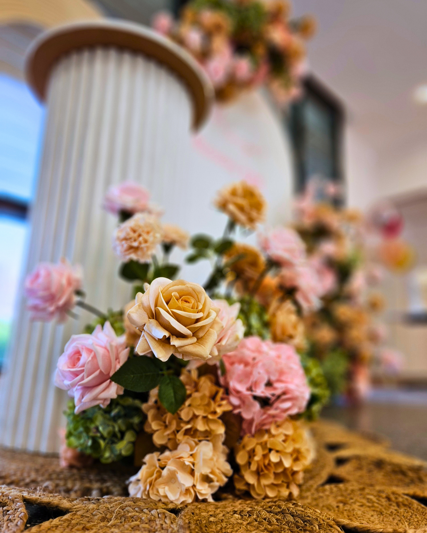 Floral backdrop in green, pink and neutral, signage "Miraja's Blooming ONE" Prop hire, Prop hiring, Prop hire, event stylists Brisbane, brisbane event styling, brisbane event styling, event stylist Brisbane, Brisbane Wedding, Gold Coast Wedding, Floral Styling, Lush & Lavish Events, Brisbane Corporate Styling, Gold Coast Corporate Styling, Brisbane Brand Activation, Gold Coast Tablescapes, Brisbane Candle Hire