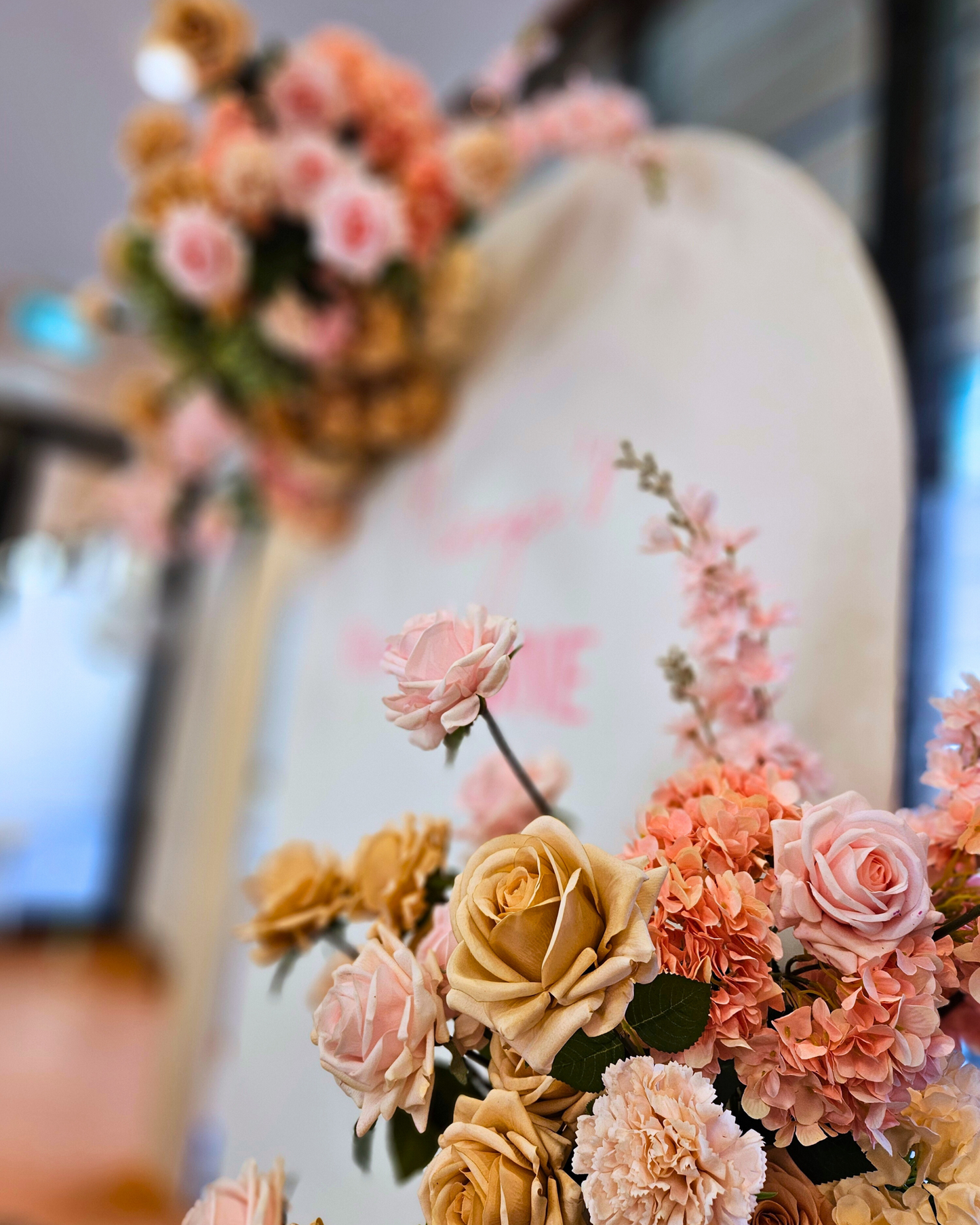 Floral backdrop in green, pink and neutral, signage "Miraja's Blooming ONE" Prop hire, Prop hiring, Prop hire, event stylists Brisbane, brisbane event styling, brisbane event styling, event stylist Brisbane, Brisbane Wedding, Gold Coast Wedding, Floral Styling, Lush & Lavish Events, Brisbane Corporate Styling, Gold Coast Corporate Styling, Brisbane Brand Activation, Gold Coast Tablescapes, Brisbane Candle Hire