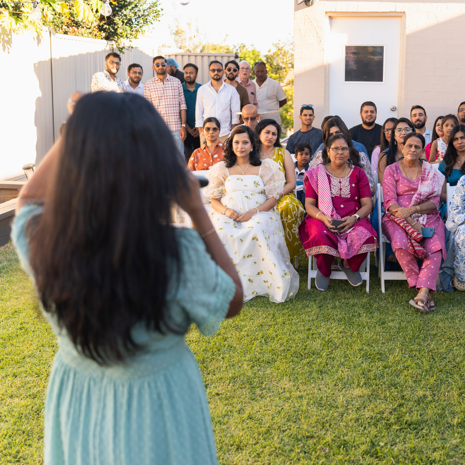Lush & Lavish Events MC hosting Heena and Chirag’s Brisbane baby shower and gender reveal celebration with games, announcements and guest entertainment