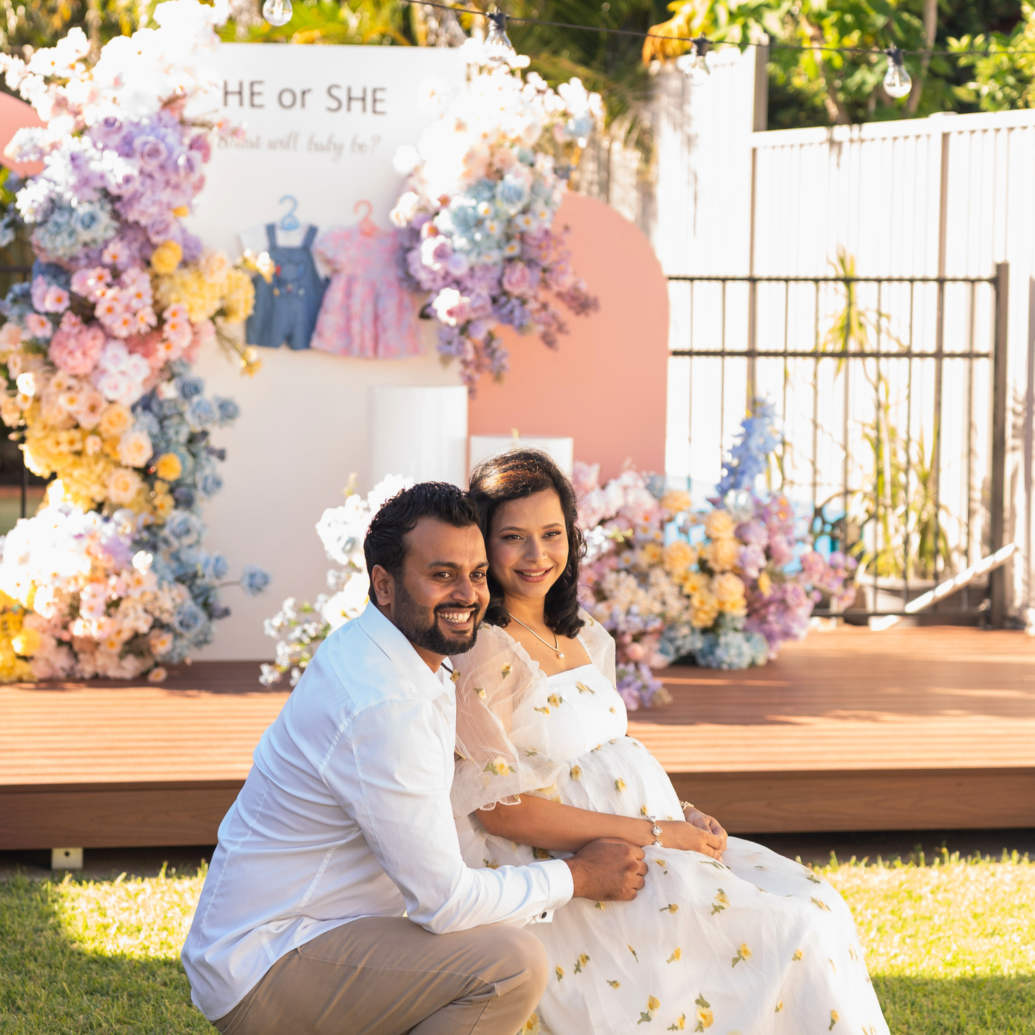 Lush & Lavish Events MC hosting Heena and Chirag’s Brisbane baby shower and gender reveal celebration with games, announcements and guest entertainment