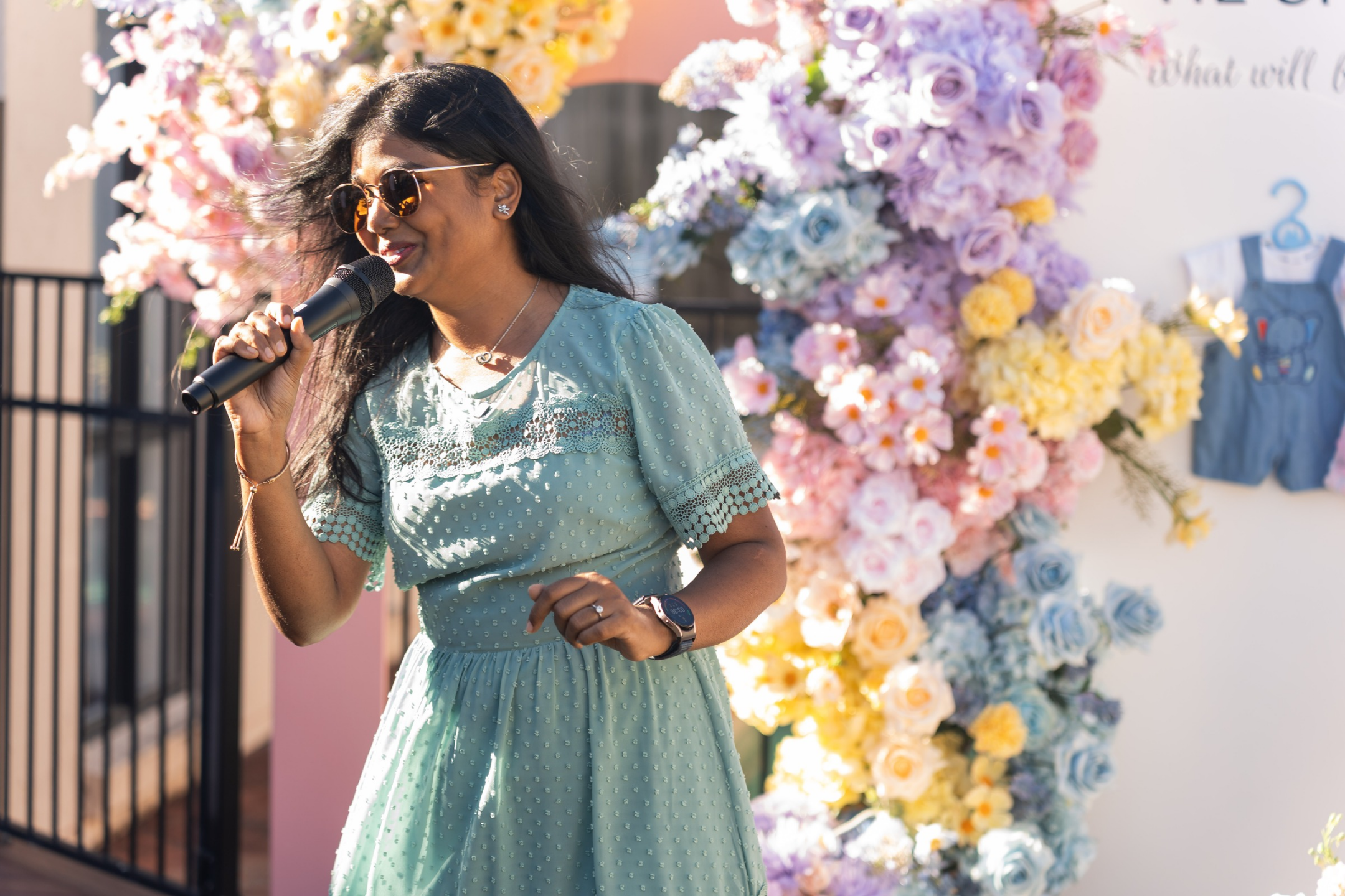 Lush & Lavish Events MC hosting Heena and Chirag’s Brisbane baby shower and gender reveal celebration with games, announcements and guest entertainment