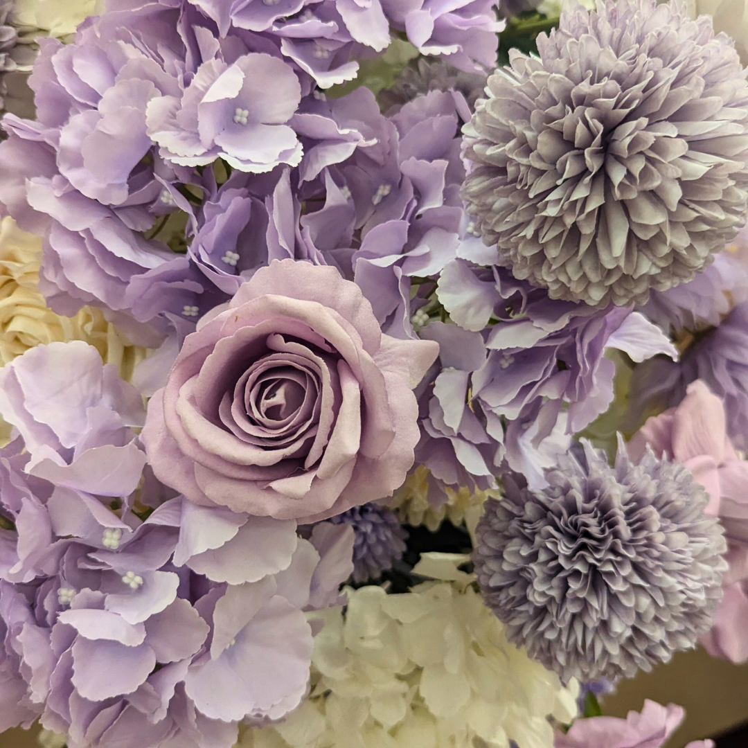Purple and white florals. Prop hire, Prop hiring, Prop hire, event stylists Brisbane, brisbane event styling, brisbane event styling, event stylist Brisbane, Brisbane Wedding, Gold Coast Wedding, Floral Styling, Lush & Lavish Events, Brisbane Corporate Styling, Gold Coast Corporate Styling, Brisbane Brand Activation, Gold Coast Tablescapes, Brisbane Candle Hire