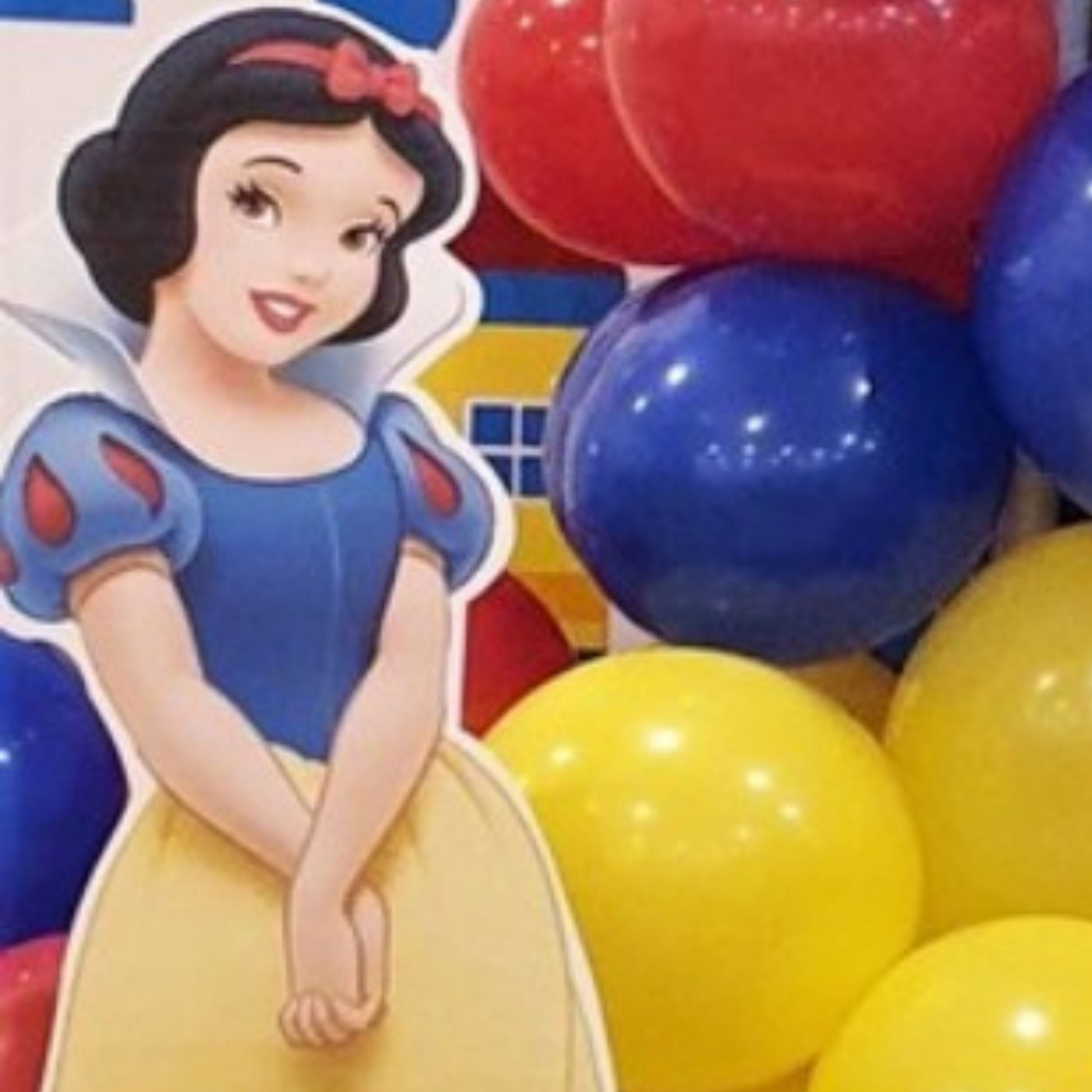 This vibrant Snow White cutout, perfect for themed parties, features Snow White in her classic dress standing in front of a colorful balloon arch. This enchanting prop is ideal for creating a magical atmosphere at children's parties. Prop hire, Prop hiring, Prop hire, event stylists Brisbane, brisbane event styling, brisbane event styling, event stylist Brisbane, Brisbane Wedding, Gold Coast Wedding, Floral Styling, Lush & Lavish Events, Brisbane Tablescape, Gold Coast Tablescapes, Brisbane Candle Hire